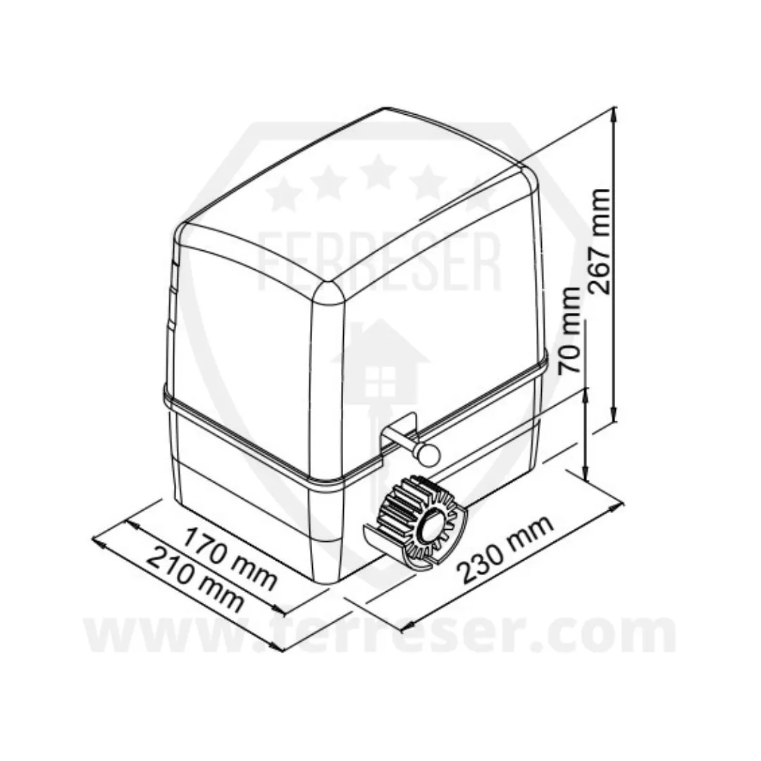 Motor VDS Simply 600 Puerta Corredera. Medidas