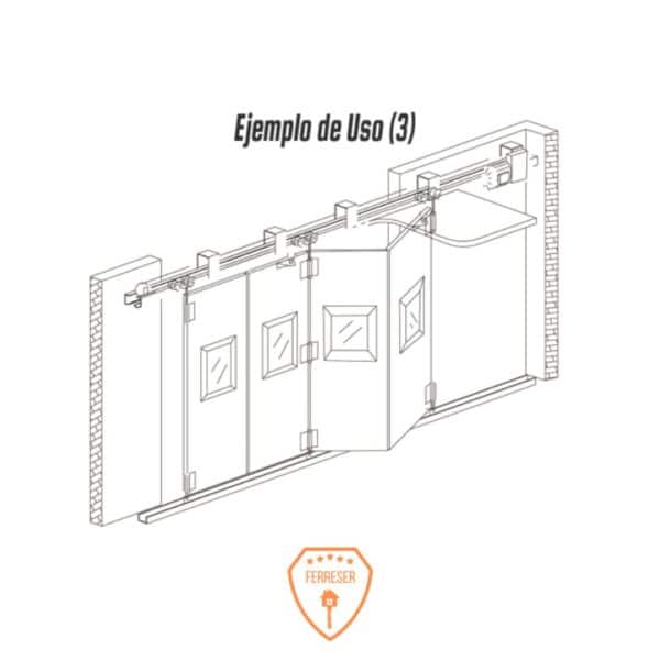 Imagen ejemplo de uso motor CST puerta plegable varias hojas industrial