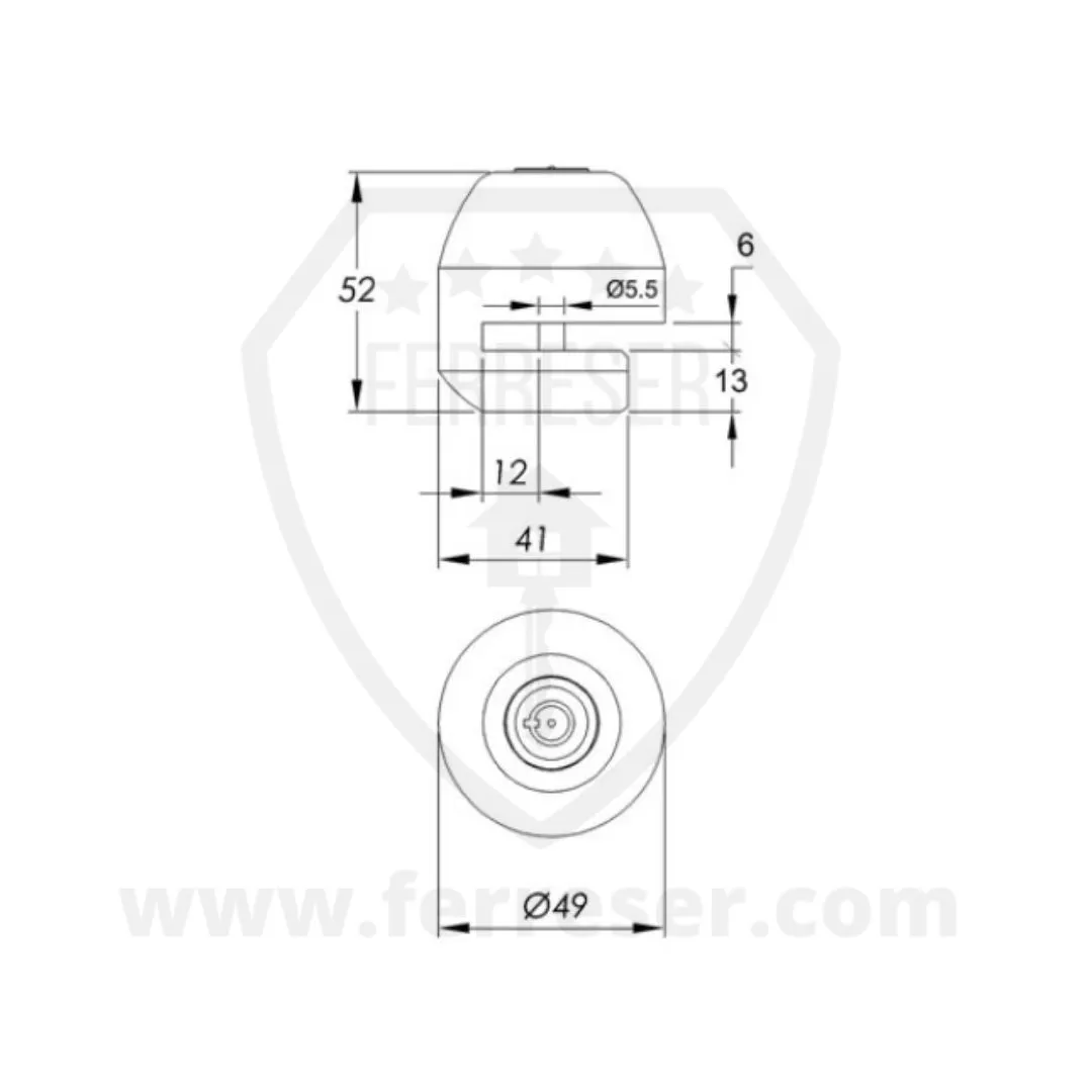 Antirrobo Custom Steel 50. Medidas
