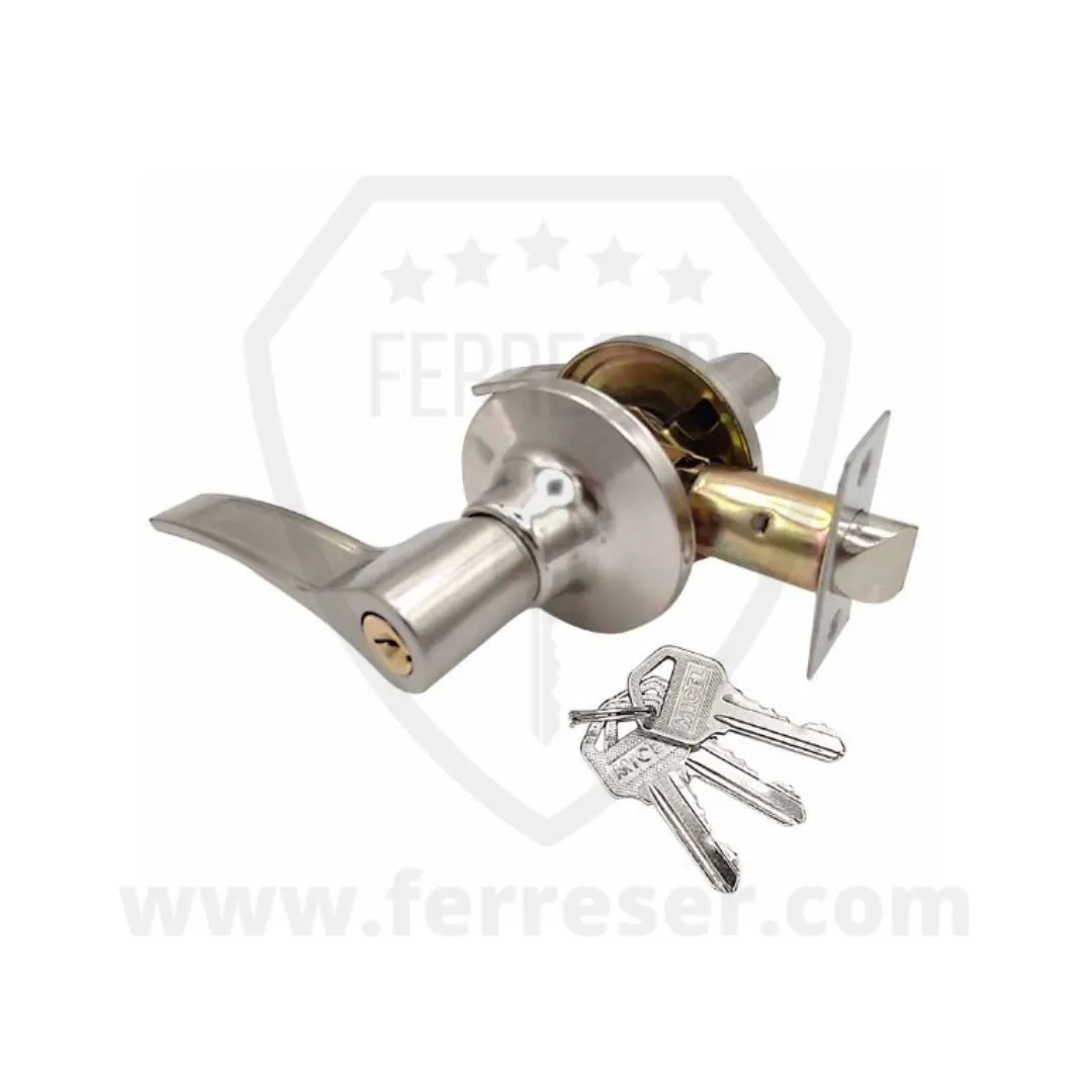 Manilla entrada llave. Color cromado. Mano izquierda.