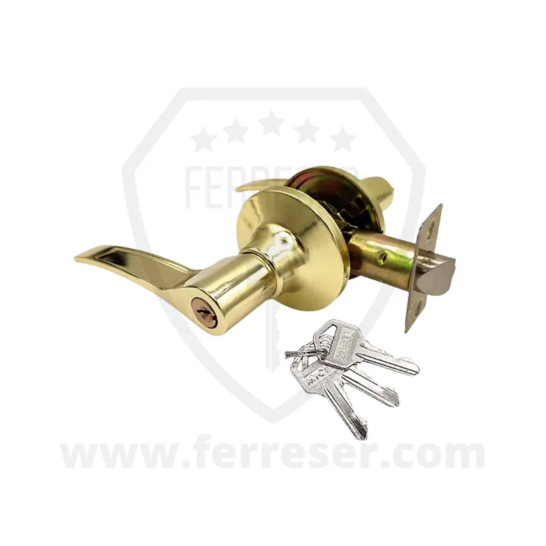 Manilla entrada llave. Color latonado. Mano izquierda