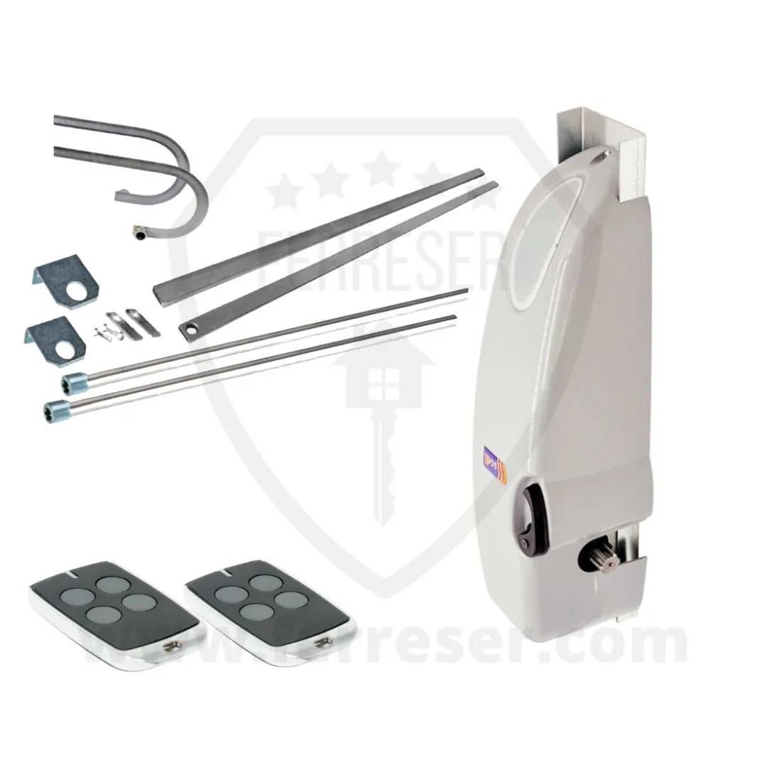 Kit Basic Puertas Basculantes con herrajes de barras telescópicas.