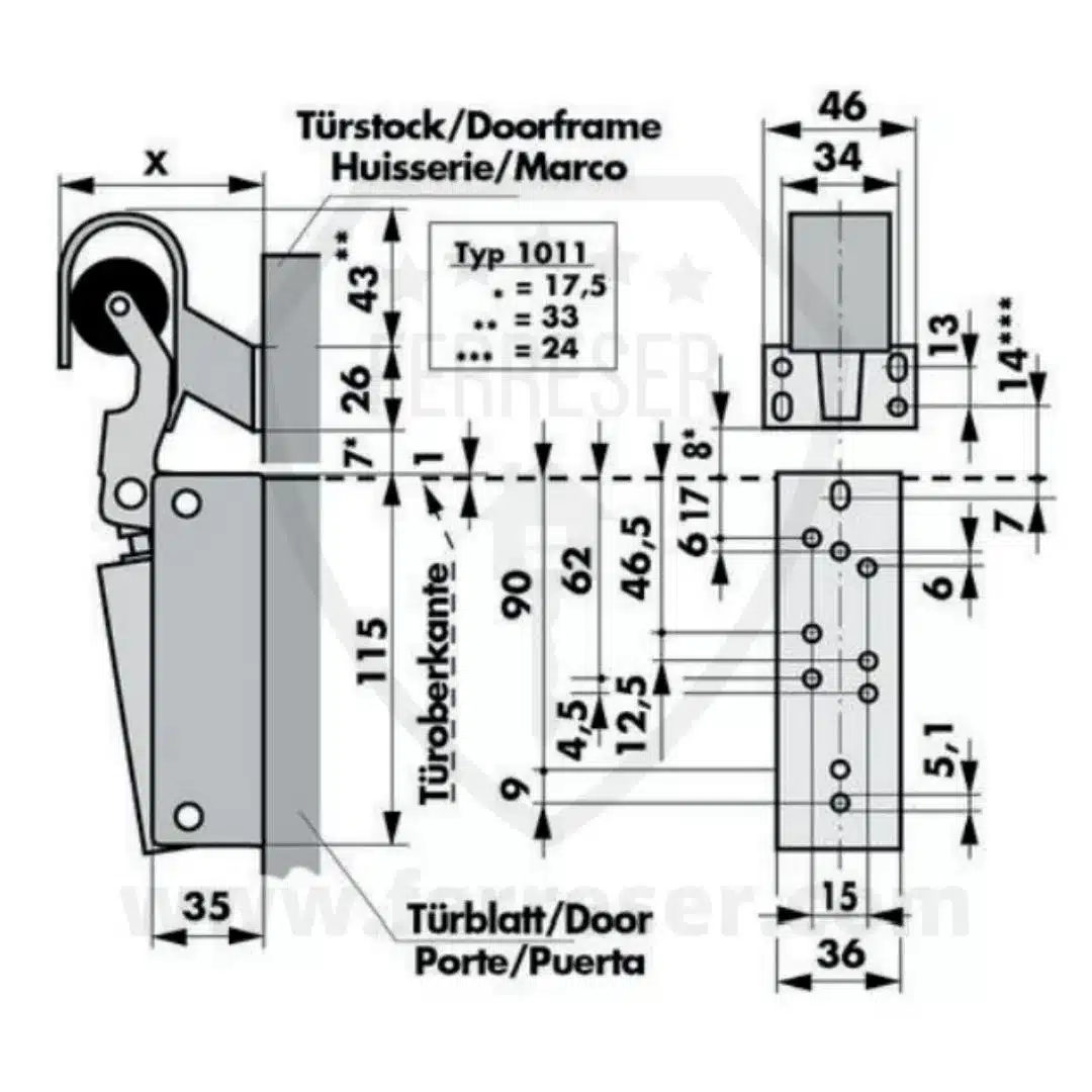 Freno Retenedor Dictator Z1000. Medidas